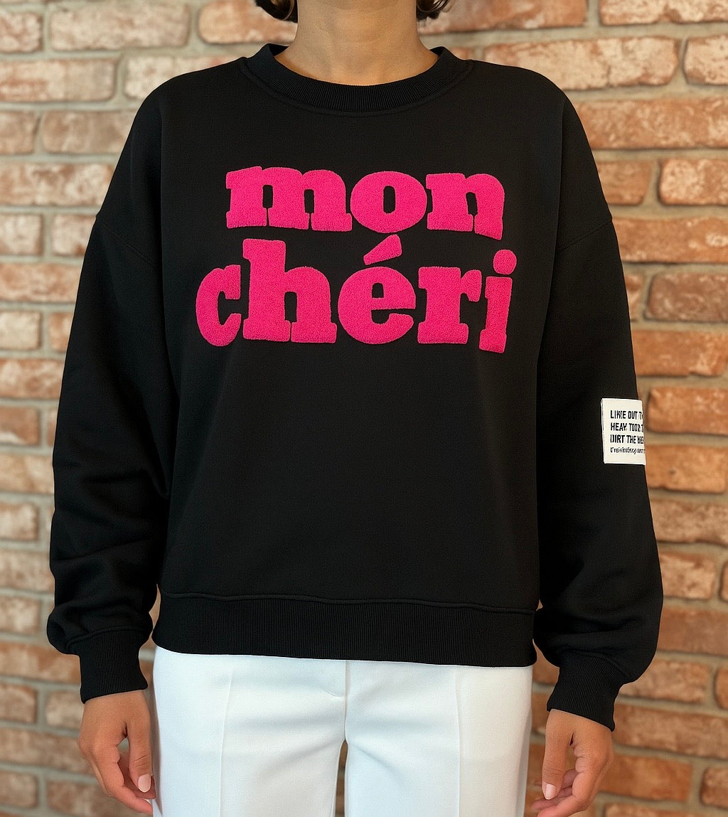 Sweat « mon chéri » noir