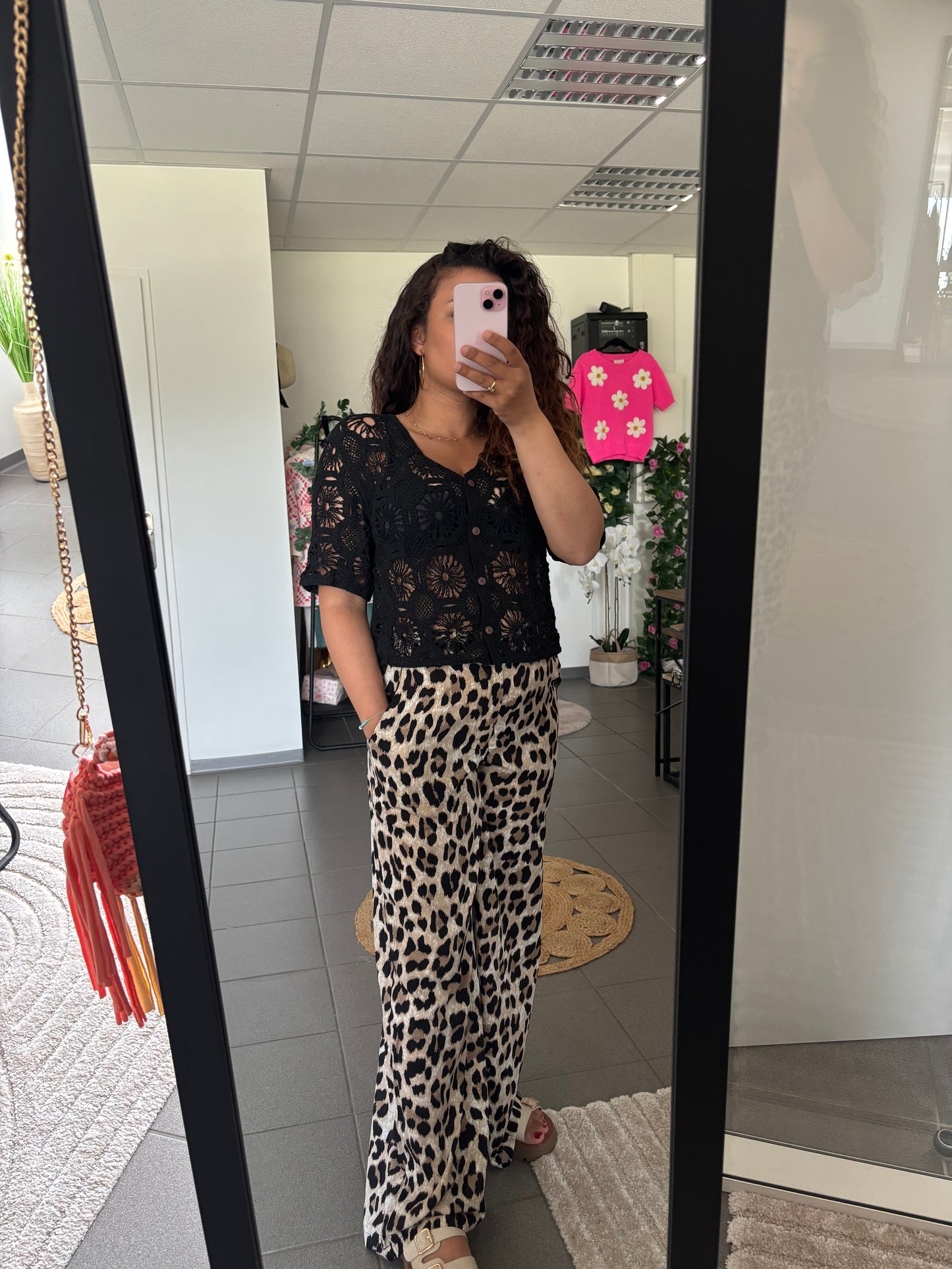 Haut en crochet noir