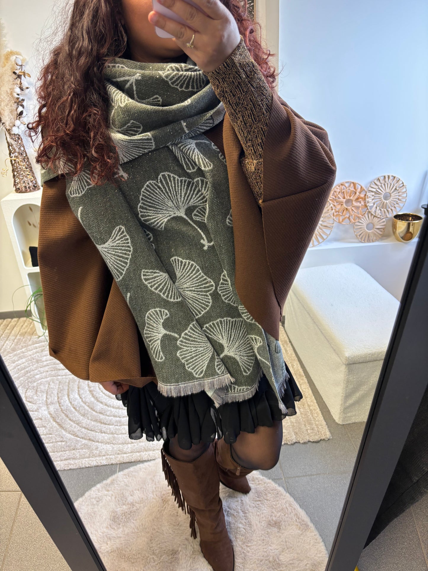 🌿 Écharpe Ginkgo Douceur