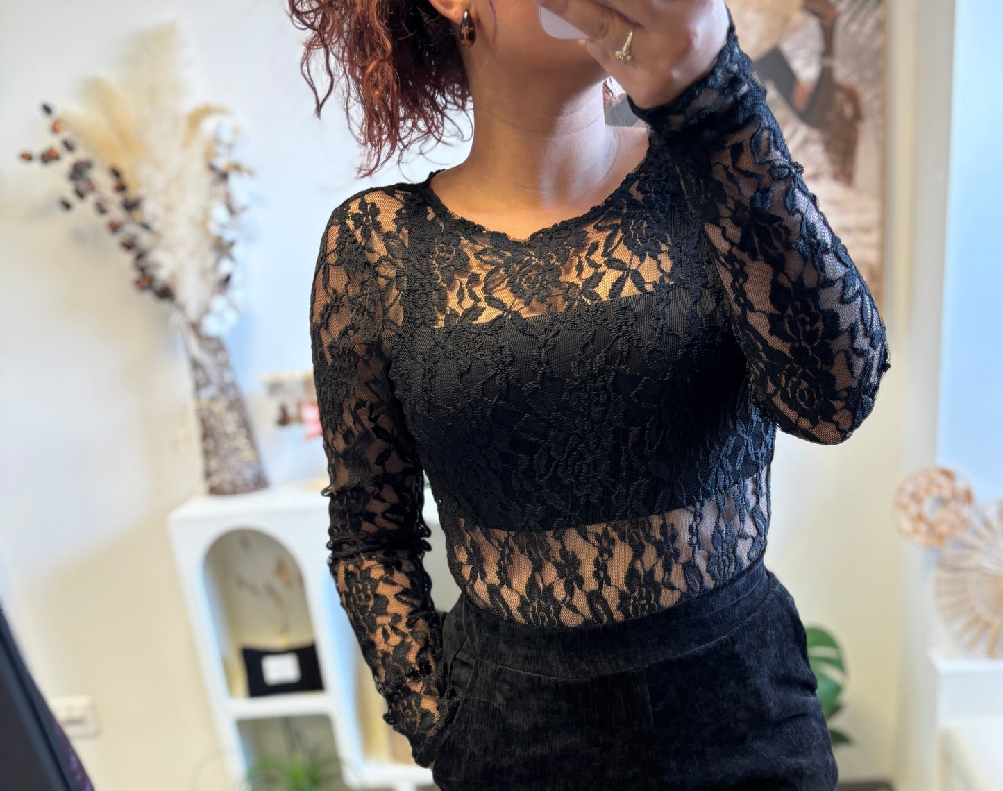 🖤 Body en dentelle noire transparente