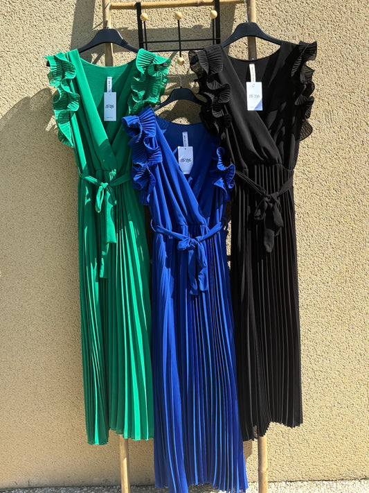 Robe plissée à volants