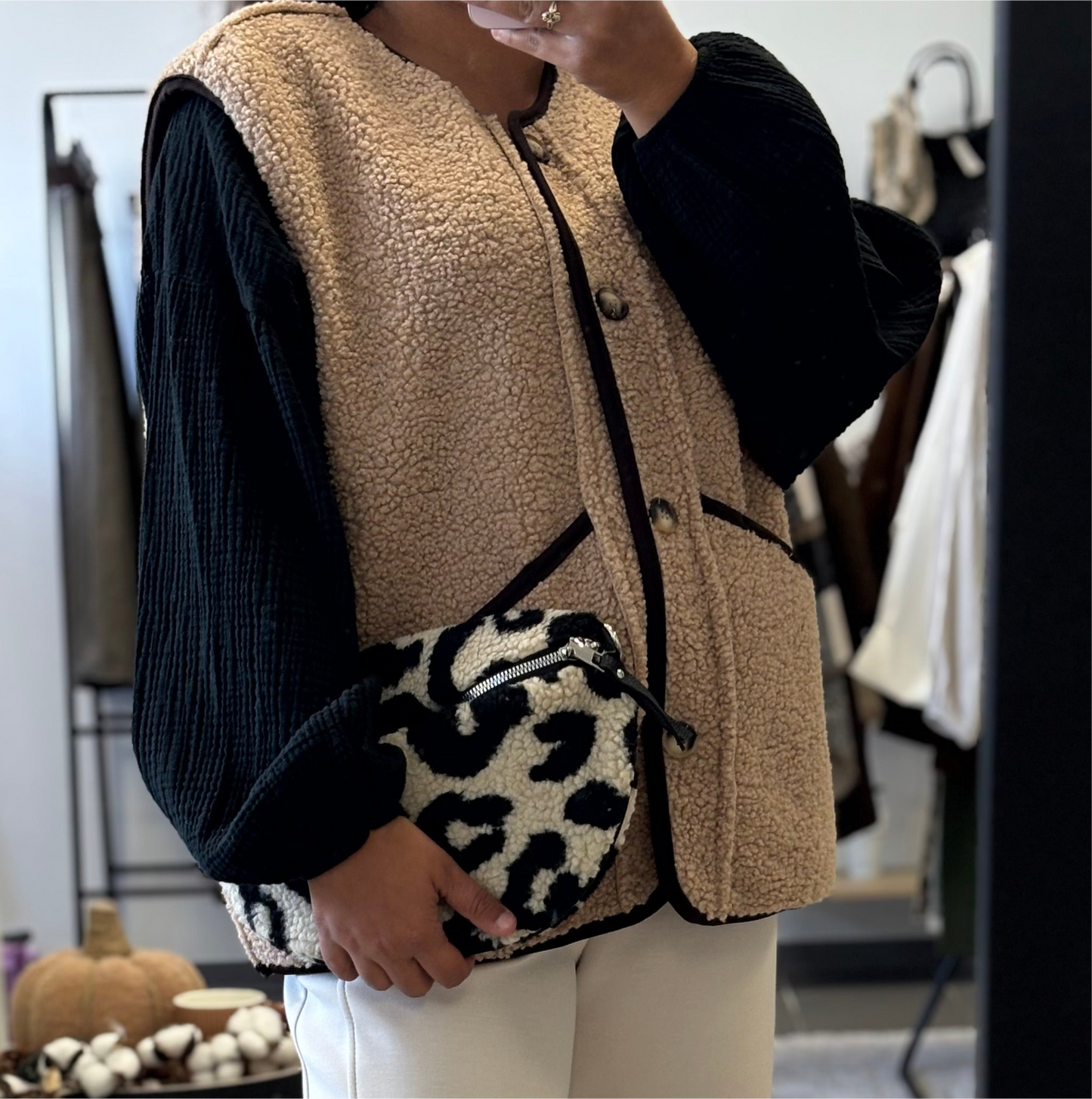 Gilet sans manches marron clairtout doux