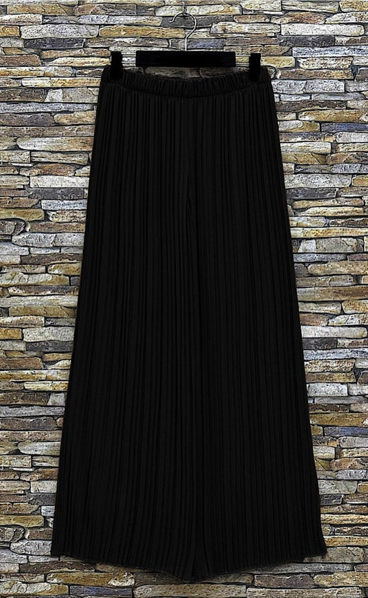 Pantalon Large Plissé Noir