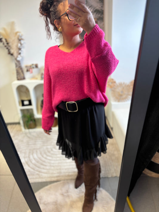 💖 Pull rose fuchsia – Douceur & pep’s