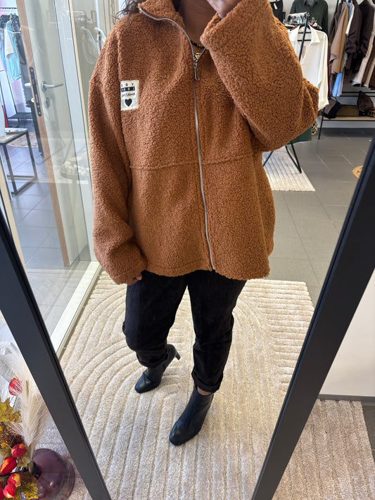Veste teddy camel en sherpa