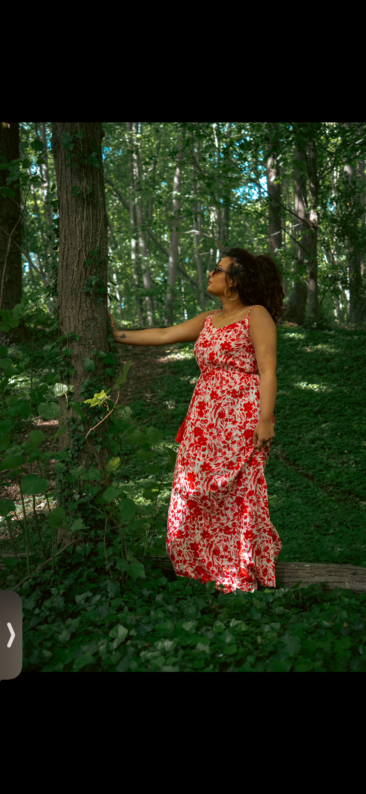 Robe longue fleurie rouge & blanche