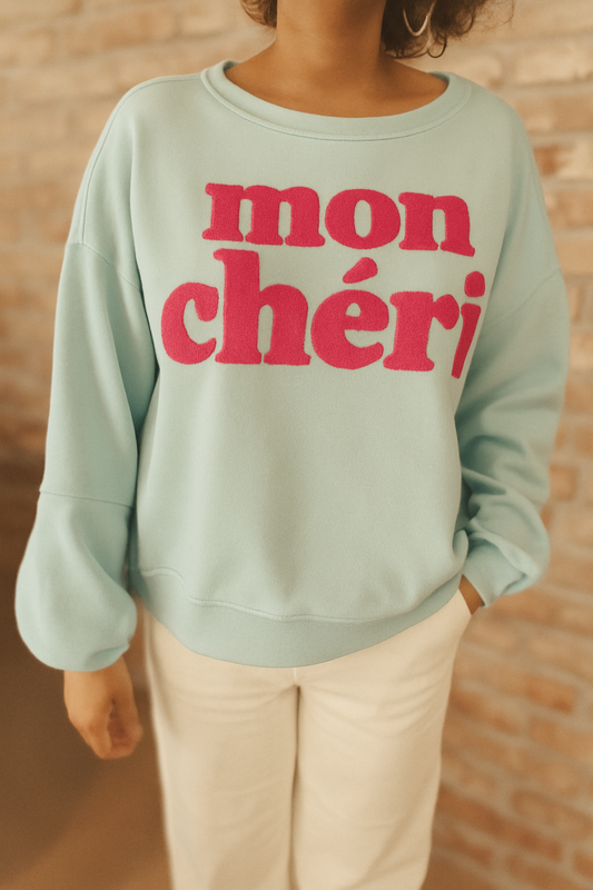 Sweat « «Mon Cheri » bleu